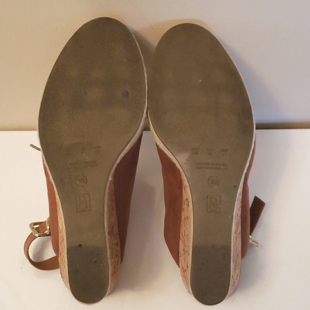 Bebece Suede Peep toe Cork Wedges 10 EUC - Picture 9 of 9